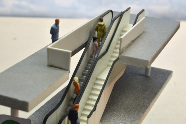 Stairs, 1-storie, 1 stairway and 1 escalator